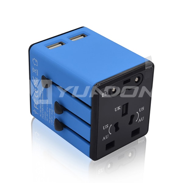 Universal Travel Adapter with 2 USB International Plug Adapter Singapore Malaysia Travel Plug Adapter 03