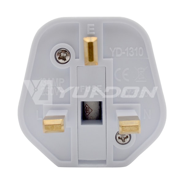 EU to UK Travel Adapter 2 Pin to 3 Pin Converter with Fused CE ROHS Approval 02